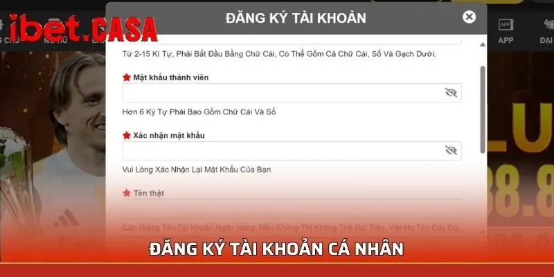 ibet dang ky tai khoan ca nhan Đăng ký tài khoản cá nhân